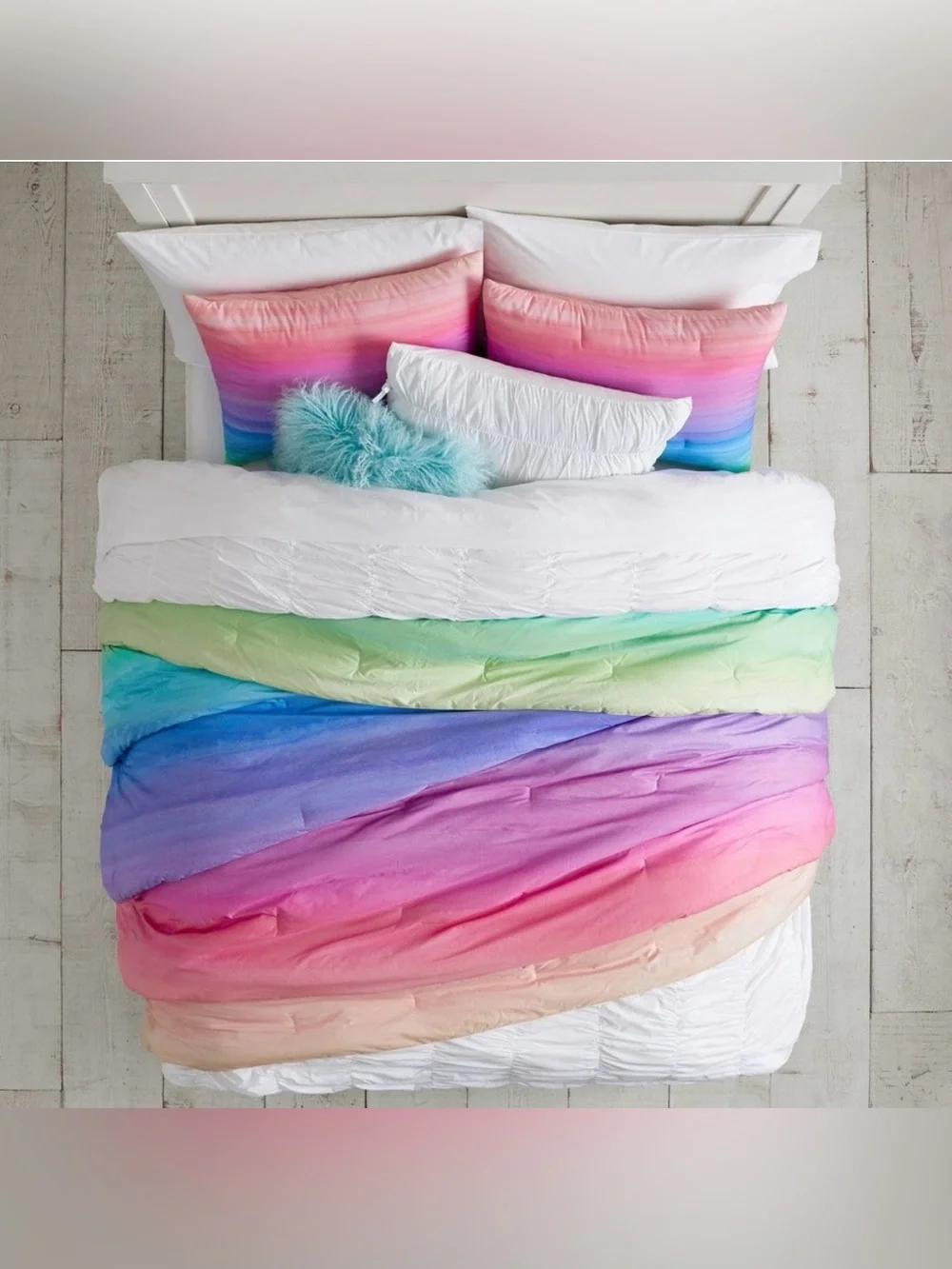 Nwot Pottery Barn | Watercolor Rainbow Ombre Comforter Bedding in Full/Queen